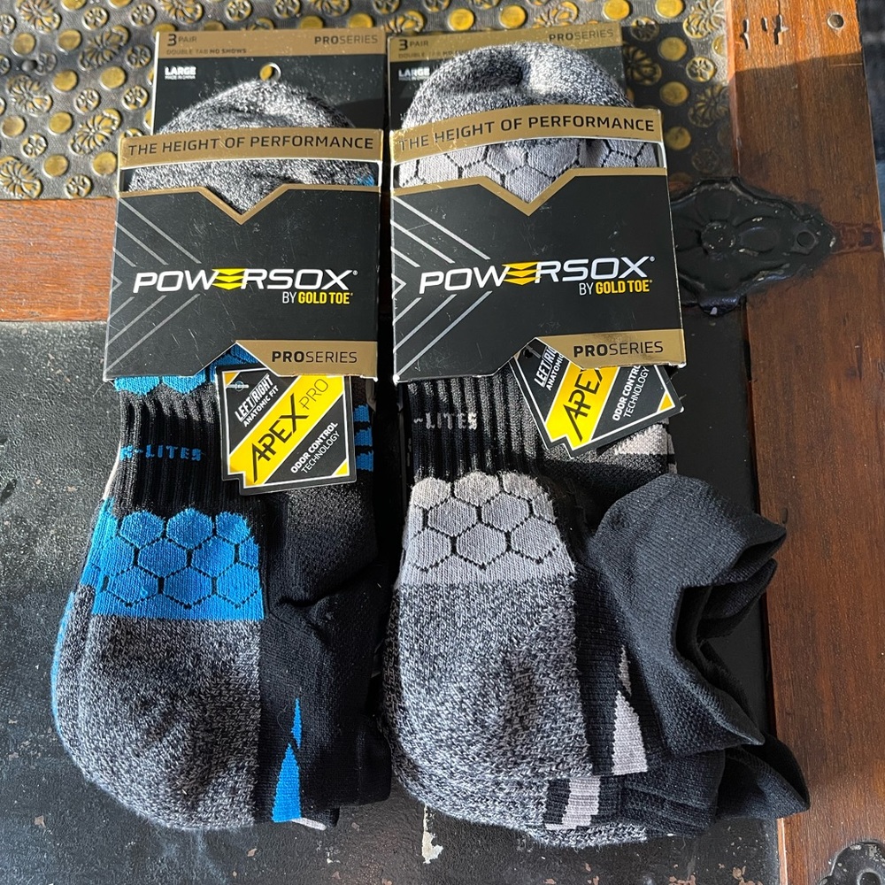 Two packages of Gold Toe brand men’s Powersox Pro Series size large. NWT